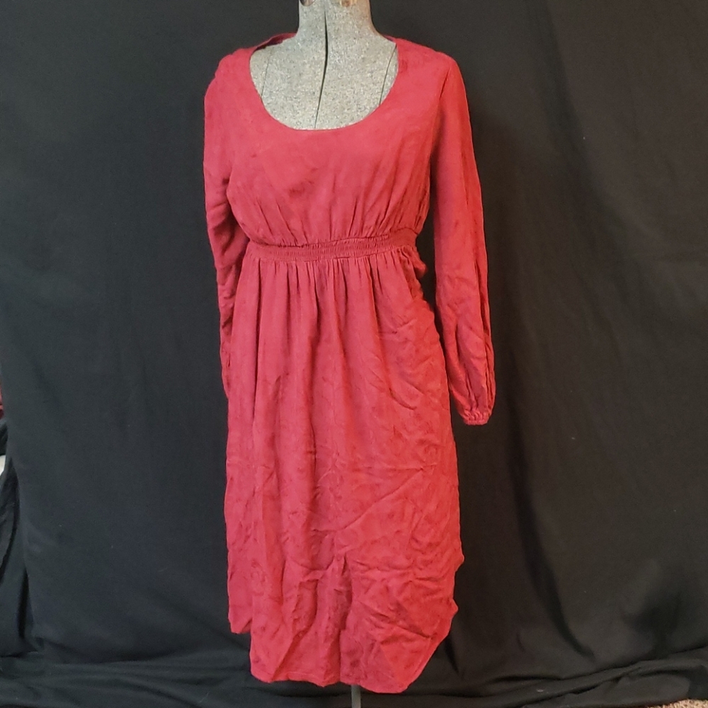 Embroidered Wine Red Maternity-Sm or Med
